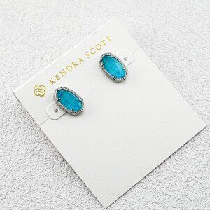 Kendra Scott Teal Crystal Stud Earrings